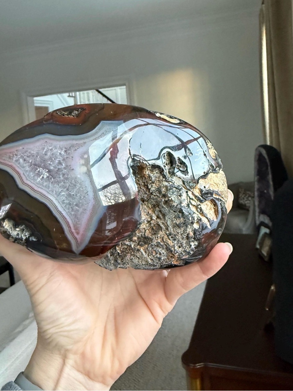 Unique Polished Agate and Crystal Specimen - Picture 3 of 8
